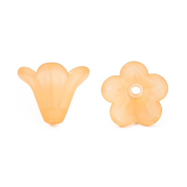 

PandaHall Frosted Acrylic Beads, Flower, Orange, 10x13.5mm, Hole: 1.8mm, about 1600pcs/500g Acrylic Flower Orange