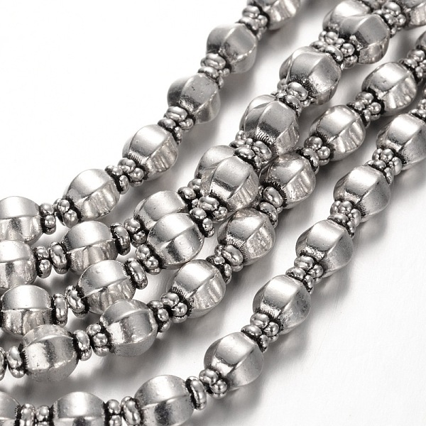 

PandaHall Lantern Tibetan Style Alloy Bead Strands, Lead Free & Nickel Free, 10x7mm, Hole: 1mm, about 21pcs/Strand Alloy Lantern