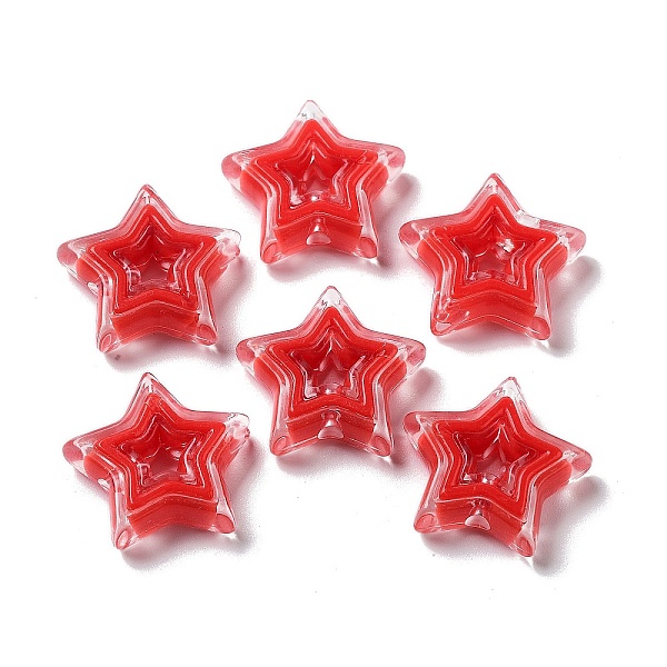 

PandaHall Acrylic Beads, Bead in Bead, Star, Red, 22x23x6mm, Hole: 2mm, about 347pcs/500g Acrylic Star Red