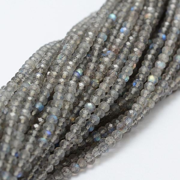 

PandaHall Natural Labradorite Bead Strands, Faceted, Round, 3mm, Hole: 0.5mm, about 120~124pcs/strand, 12.8 inch(325mm) Labradorite Round