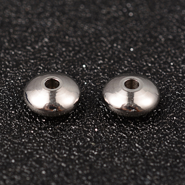 

PandaHall Flat Round 304 Stainless Steel Spacer Beads, Stainless Steel Color, 8x4mm, Hole: 2mm 304 Stainless Steel Flat Round