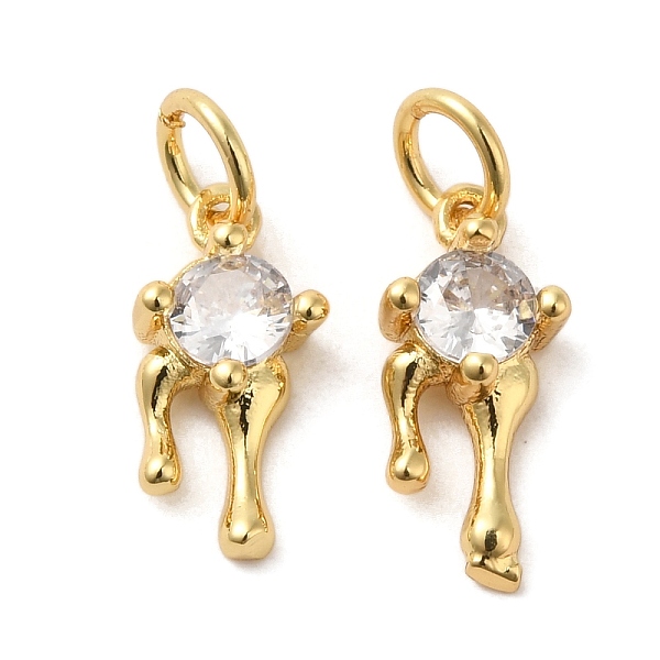 

PandaHall Rack Plating Brass Micro Pave Cubic Zirconia Charms, Long-Lasting Plated, Cadmium Free & Lead Free, Flat Round Charms, Real 18K..., Clear