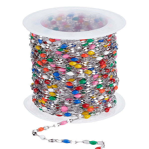 316L Stainless Steel Enamel Dapped Chains