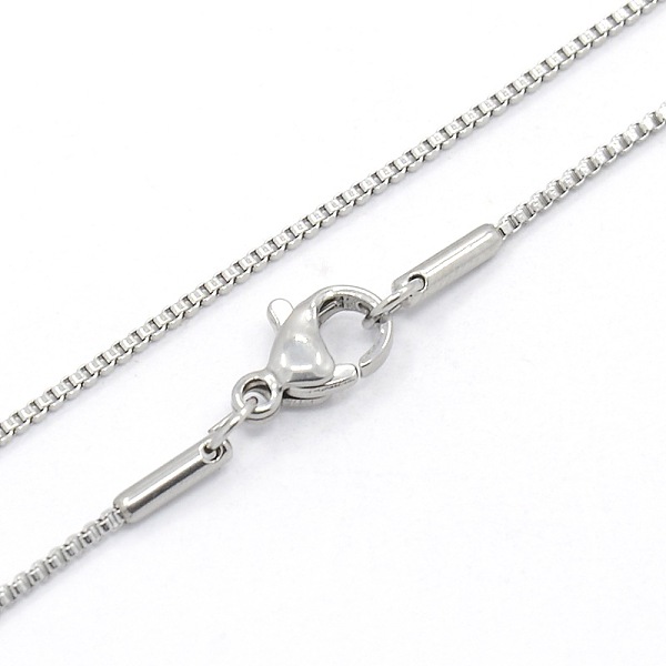 

PandaHall Women's 304 Stainless Steel Box Chain Necklaces, with Lobster Claw Clasps, Stainless Steel Color, 17.7 inch(45cm) 304 Stainless...