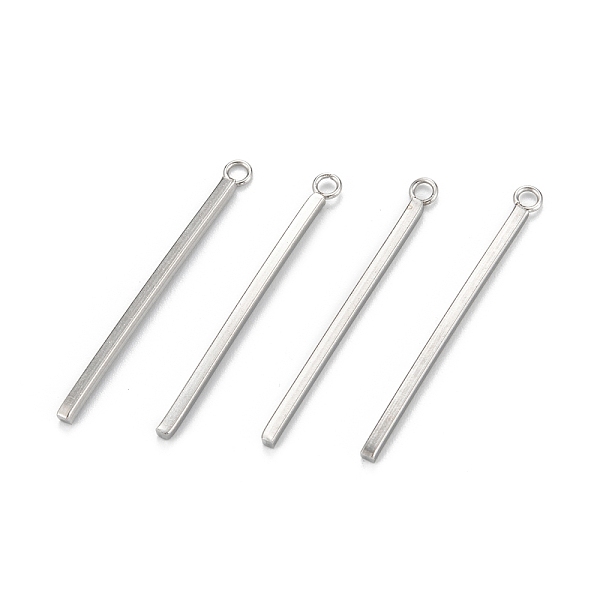 

PandaHall 304 Stainless Steel Pendants, Cuboid, Stainless Steel Color, 33x3x1.5mm, Hole: 1.8mm 304 Stainless Steel Cuboid
