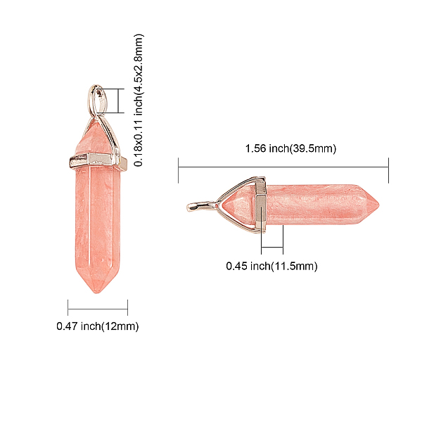 10個10スタイルの天然および合成宝石の尖ったペンダント