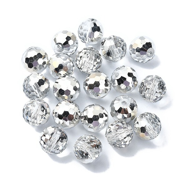 

PandaHall Half Plated Glass Beads, Faceted Round, Clear, 10x9mm, Hole: 1.5mm Glass Round Clear