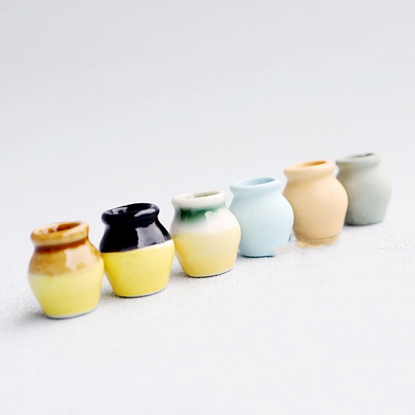 

PandaHall 6Pcs 6 Colors Mini Ceramic Vase Miniature Ornaments Sets, Micro Landscape Garden Dollhouse Accessories, Pretending Prop..., Multicolor