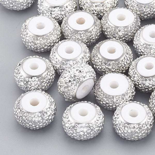 

PandaHall Resin Rhinestone Beads, Rondelle, White, 10x6mm, Hole: 2mm Resin+Rhinestone Rondelle White