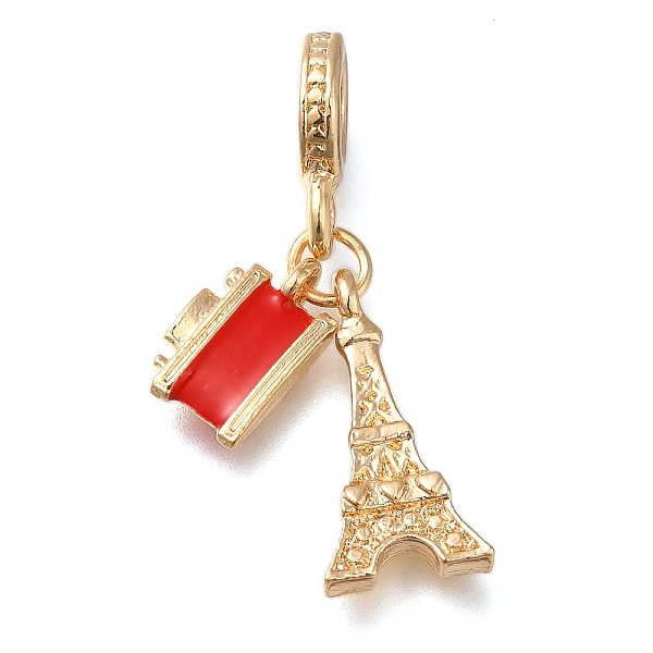 

PandaHall Rack Plating Alloy Red Enamel European Dangle Charms, Cameera & Tower Large Hole Pendants, Golden, 36mm, Hole: 5.2mm Alloy+Enamel...