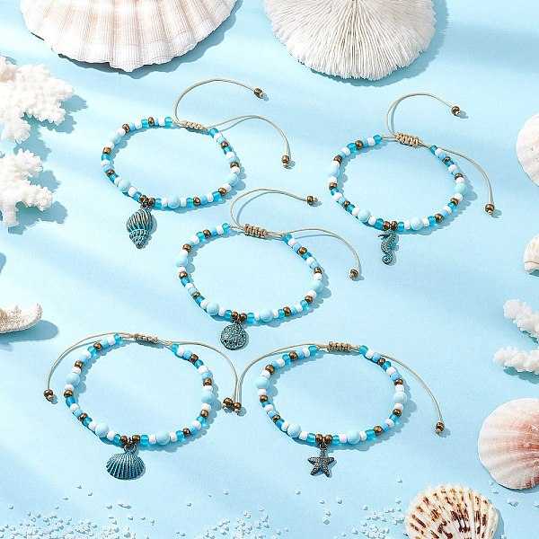 5 bracelet à breloques en alliage