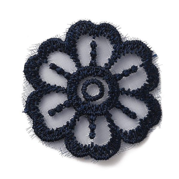 

PandaHall Lace Polyester Embroidery Organza Ornament Accessories, Sewing Craft Decoration, Flower, Midnight Blue, 38x38x0.9mm Polyester...