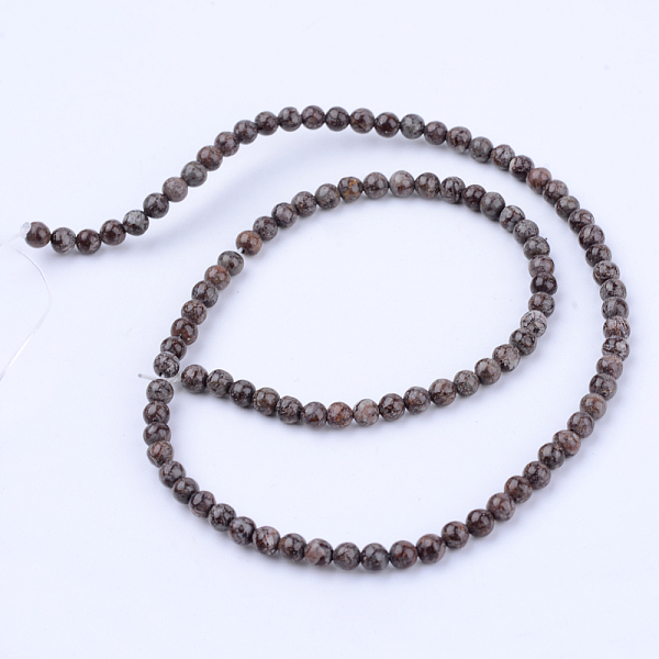 

PandaHall Natural Snowflake Obsidian Beads Strands, Round, 10~10.5mm, Hole: 1.2mm, about 36pcs/strand, 15.5 inch Snowflake Obsidian Round