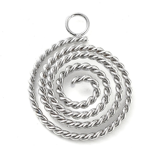 

PandaHall 304 Stainless Steel Pendants, Spiral Charm, Stainless Steel Color, 21.5x16.5x1mm, Hole: 2.5mm 304 Stainless Steel Others