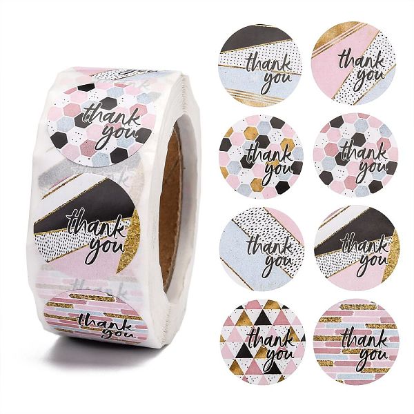 

PandaHall 1 Inch Thank You Stickers, Self-Adhesive Kraft Paper Gift Tag Stickers, Adhesive Labels, for Festival, Christmas, Holiday, Wedding...