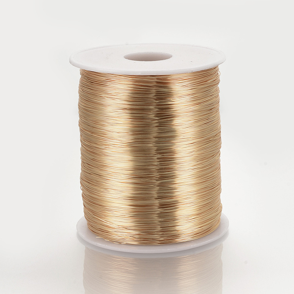 

PandaHall Round Copper Wire for Jewelry Making, Light Gold, 26 Gauge, 0.4mm, about 2952.75 Feet(900m)/roll Copper Round
