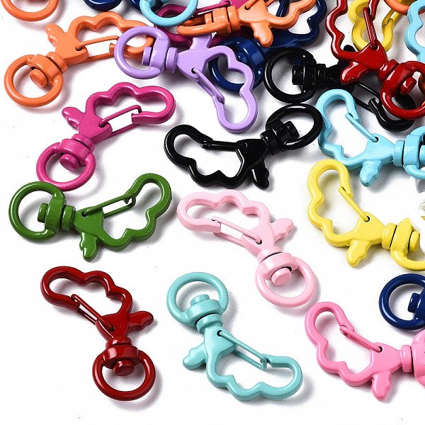 

PandaHall Spray Painted Eco-Friendly Alloy Swivel Snap Hooks Clasps, Cadmium Free & Nickel Free & Lead Free, Wing, Mixed Color, 34.5x23x6mm..., Multicolor