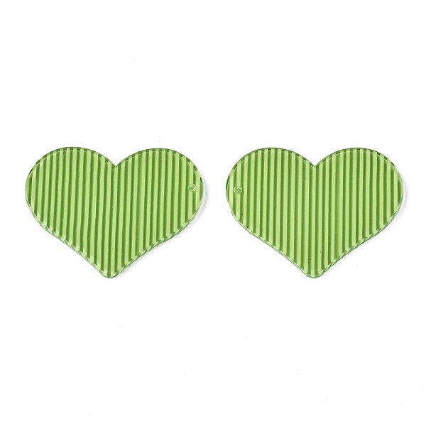 

PandaHall Stripe Cellulose Acetate(Resin) Pendants, Heart, Light Green, 29x37x2mm, Hole: 1.4mm Cellulose Acetate Heart