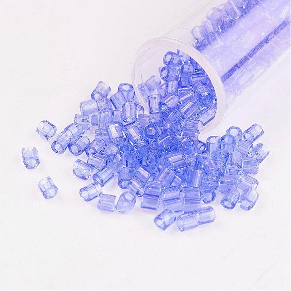 

PandaHall 11/0 Two Cut Round Hole Glass Seed Beads, Hexagon, Transparent Colours, Lilac, 2x2mm, Hole: 0.5mm, about 41000pcs/pound Glass..., Purple
