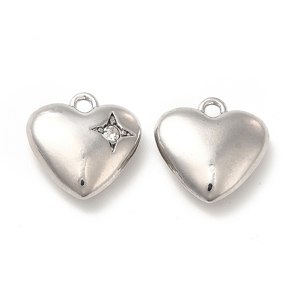 

PandaHall Rack Plating Alloy Rhinestone Charms, Heart, Cadmium Free & Lead Free, Platinum, 14.5x14.5x5mm, Hole: 1.6mm Alloy+Rhinestone Heart..., Clear