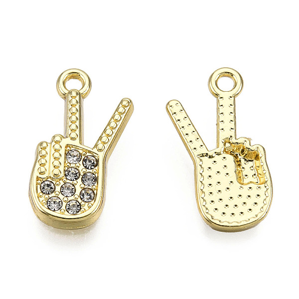 

PandaHall Rack Plating Alloy Charms, with Crystal Rhinestone, Cadmium Free & Nickel Free & Lead Free, Guitar, Light Gold, 18.5x10.5x2.5mm..., Clear