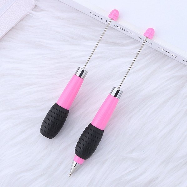 

PandaHall Plastic Retractable Ball-Point Pen, Beadable Pen, for DIY Personalized Pen with Jewelry Bead, Hot Pink, 147~175x20mm Plastic