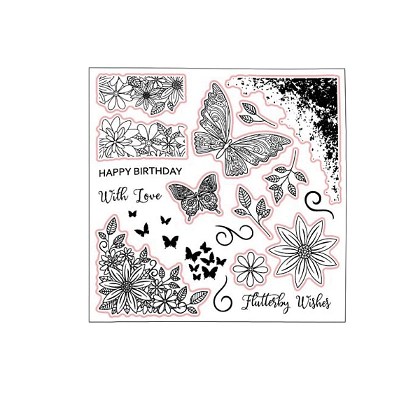 PandaHall Transparent Clear Silicone Stamp/Seal, For DIY Scrapbooking/Photo Album Decorative, Use with Acrylic Printing Template Tool, Stamp...