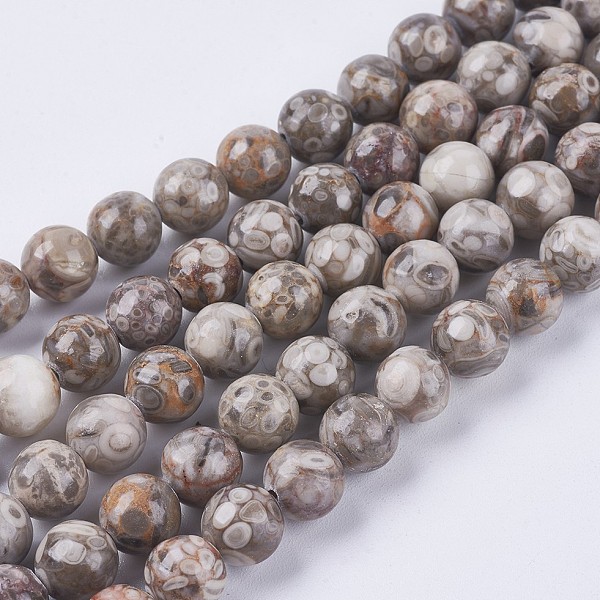 

PandaHall Natural Maifanite/Maifan Stone Beads Strands, Round, 8mm, Hole: 1mm, about 46pcs/strand, 15.3 inch(39cm) Maifanite Round