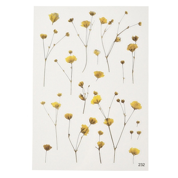 

PandaHall Waterproof Plastic Self Adhesive Stickers, Flower Pattern, Gold, 15x10.5x0.01cm Plastic Flower Gold