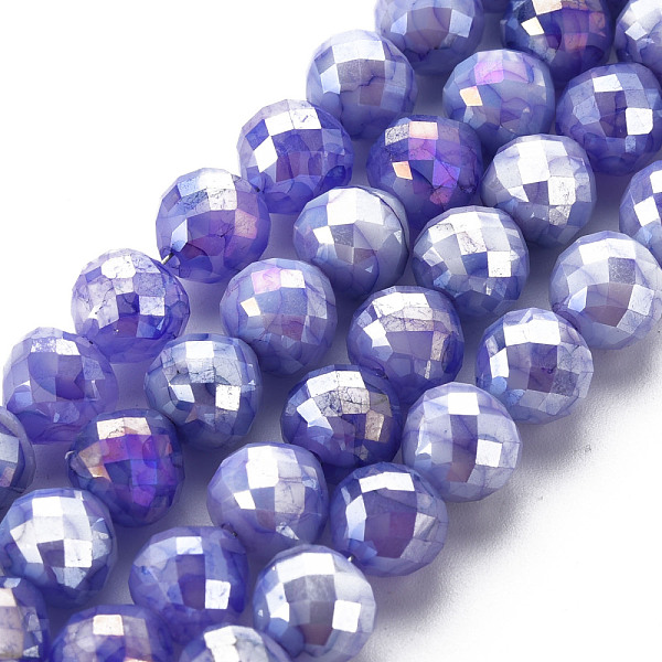 

PandaHall Opaque Baking Painted Crackle Glass Beads Strands, Faceted, AB Color Plated, Teardrop, Medium Slate Blue, 8x7~8mm, Hole: 1.2mm...