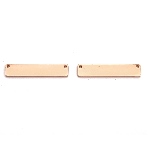 

PandaHall Brass Links Connectors, Stamping Blank Tag, Rectangle, Rose Gold, 34x7mm Brass Rectangle