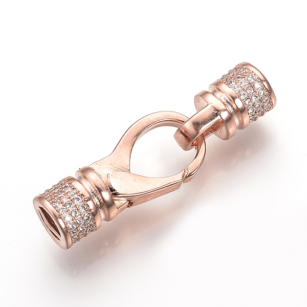 Brass Micro Pave Cubic Zirconia Push Gate Clasps