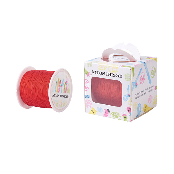 

PandaHall Nylon Thread, Red, 0.5mm, about 147.64yards/roll(135m/roll) Nylon Red