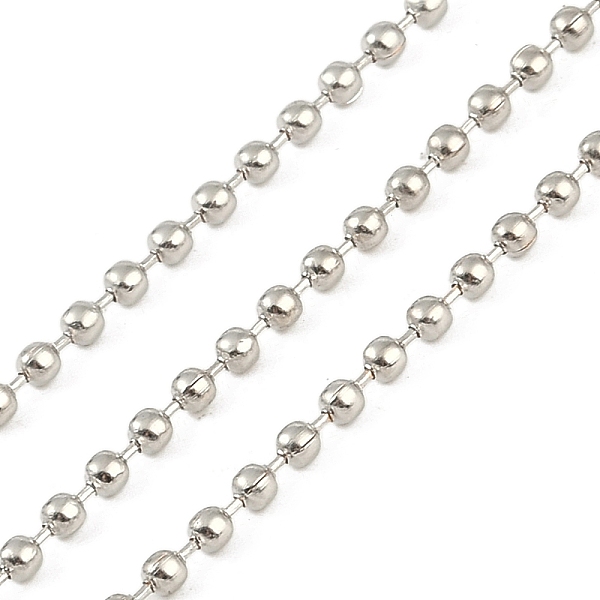 

PandaHall Rack Plating Iron Ball Chains, Platinum, 2.4mm, 100yard/roll Iron