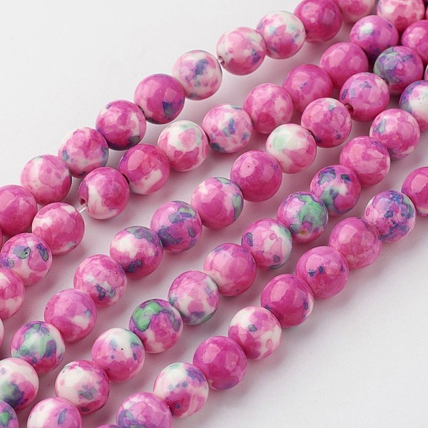 

PandaHall Natural Ocean White Jade Bead Strands, Round, Dyed, Deep Pink, 8mm, Hole: 1mm, about 50pcs/strand, 15.7 inch(400mm) Ocean White...
