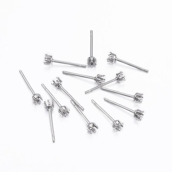 

PandaHall 304 Stainless Steel Stud Earring Settings, Stainless Steel Color, 13.5x3mm, Tray: 2mm, Pin: 0.8mm 304 Stainless Steel Others