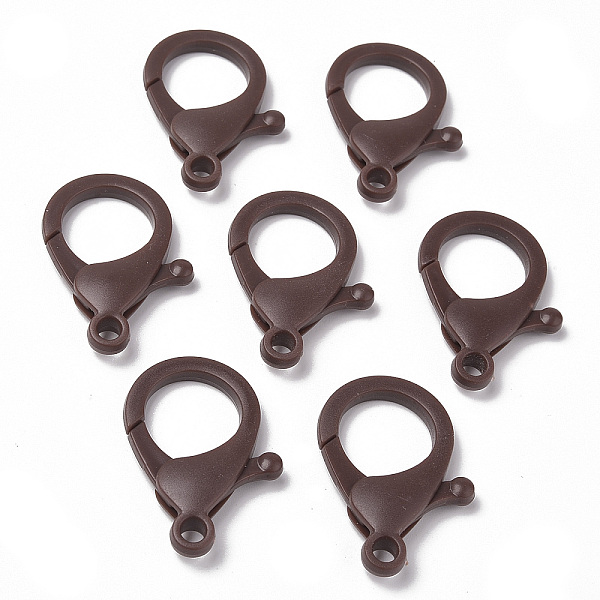 PandaHall Plastic Lobster Claw Clasps, Coffee, 35x24.5x6mm, Hole: 3mm Plastic Others Brown
