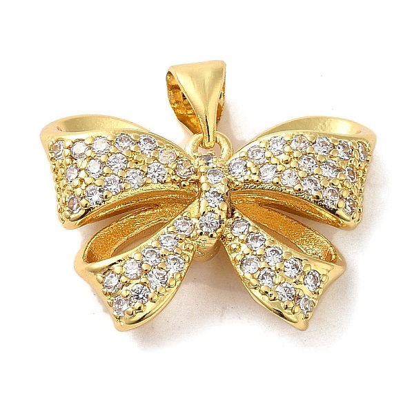 

PandaHall Brass Micro Pave Clear Cubic Zirconia Pendants, Bowknot, Real 16K Gold Plated, 16x21.5x5mm, Hole: 5mm Brass+Cubic Zirconia Bowknot...