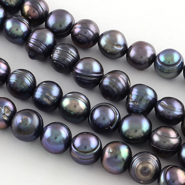 

PandaHall Natural Cultured Freshwater Pearl Beads Strands, Dyed, Potato, Prussian Blue, 7~10x8~9mm, Hole: 0.6~0.7mm, about 44pcs/strand...