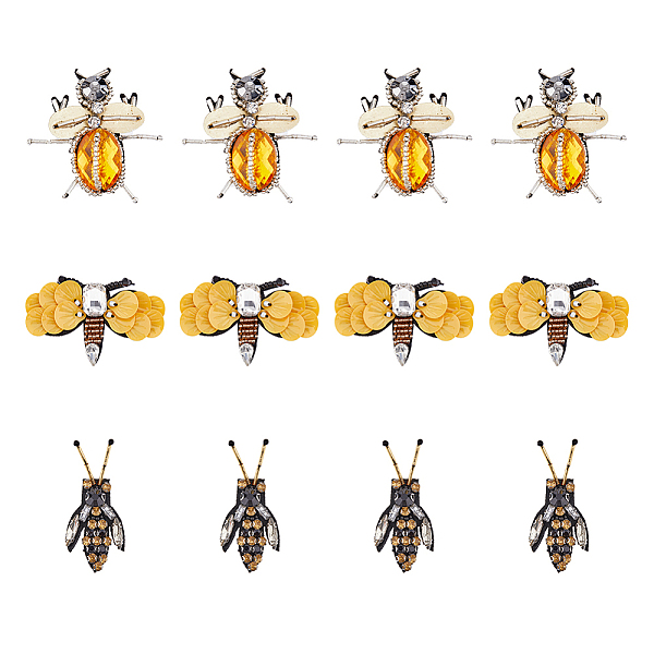 

PandaHall HOBBIESAY 12Pcs 3 Style Bees Rhinestone Beaded Patches Acrylic Crystal Applique Insect Sew On Embroidered Cloth Sticker Fabric...