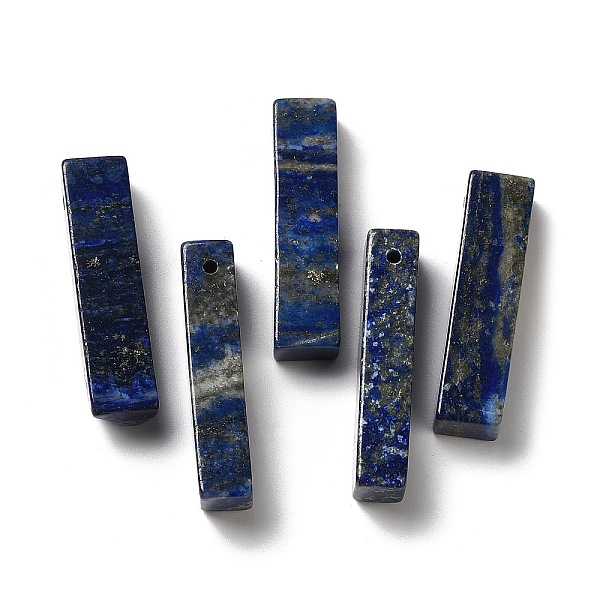 

PandaHall Natural Lapis Lazuli Pendants, Rectangle Charms, 39~40x9.5~10x8~8.5mm, Hole: 1.8~2mm Lapis Lazuli Rectangle