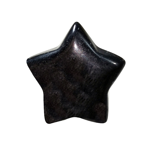

PandaHall Natural Obsidian Home Display Decorations, Star Energy Stone Ornaments, 25mm Obsidian Star