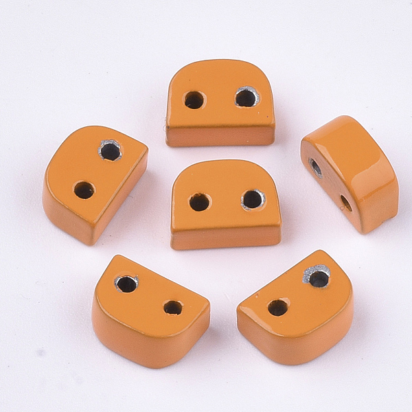 

PandaHall Spray Painted Alloy Multi-Strand Links, For Tile Elastic Bracelets Making, Semicircle, Dark Orange, 8.5x4x6mm, Hole: 1.4mm Alloy...