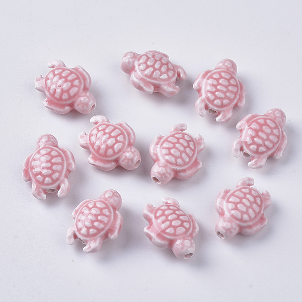 

PandaHall Handmade Porcelain Beads, Bright Glazed Porcelain Style, Tortoise, Pearl Pink, 19x15x8.5mm, Hole: 2mm Porcelain Tortoise Pink
