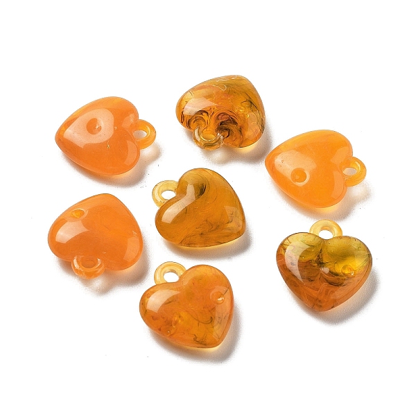 

PandaHall Opaque Acrylic Beads, Two Tone, Heart, Dark Orange, 18x16.5x8mm, Hole: 2mm Acrylic Heart