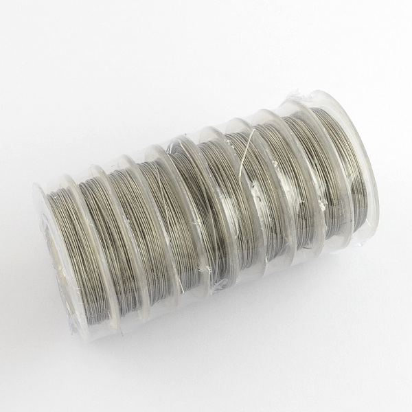 

PandaHall Tail Wire, Nylon-coated Stainless Steel, Stainless Steel Color, 0.38mm, about 32.8 Feet(10m)/roll Stainless Steel Round