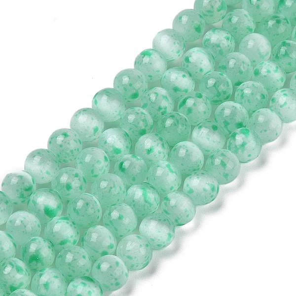 

PandaHall Natural Selenite Beads Strands, Dyed, Round, Turquoise, 8mm, Hole: 1mm, about 47pcs/strand, 15.51''(39.4cm) Selenite Round Green