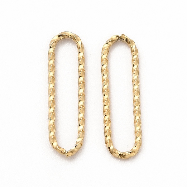 

PandaHall Ion Plating(IP) 304 Stainless Steel Linking Rings, Twist Oval, Real 14K Gold Plated, 18x5x1mm, Inner Diameter: 16x3mm 304...