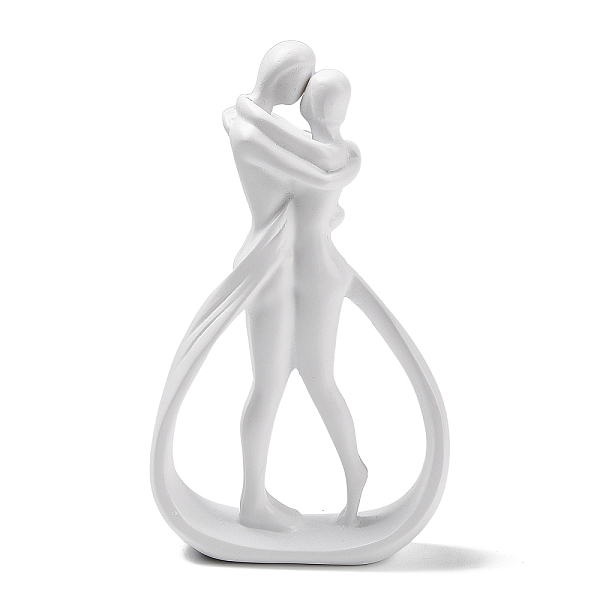 PandaHall Valentine's Day Resin Couple Figurine, for Home Desktop Decoration, White, 74x28x127.5mm Resin Human White