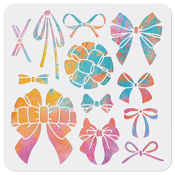 

PandaHall MAYJOYDIY Bowknot Stencil Bow Ribbon Stencil Bow Tie Template 12 Styles 11.8×11.8inch Durable Flexible PET Material Fantastic...